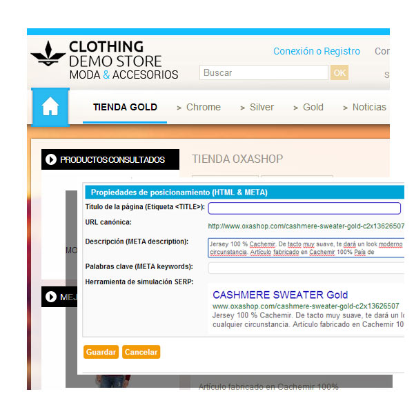 SEO tienda online Xopie - herramienta de simulaci�n SERP