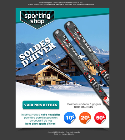 Marketing site e-commerce : email